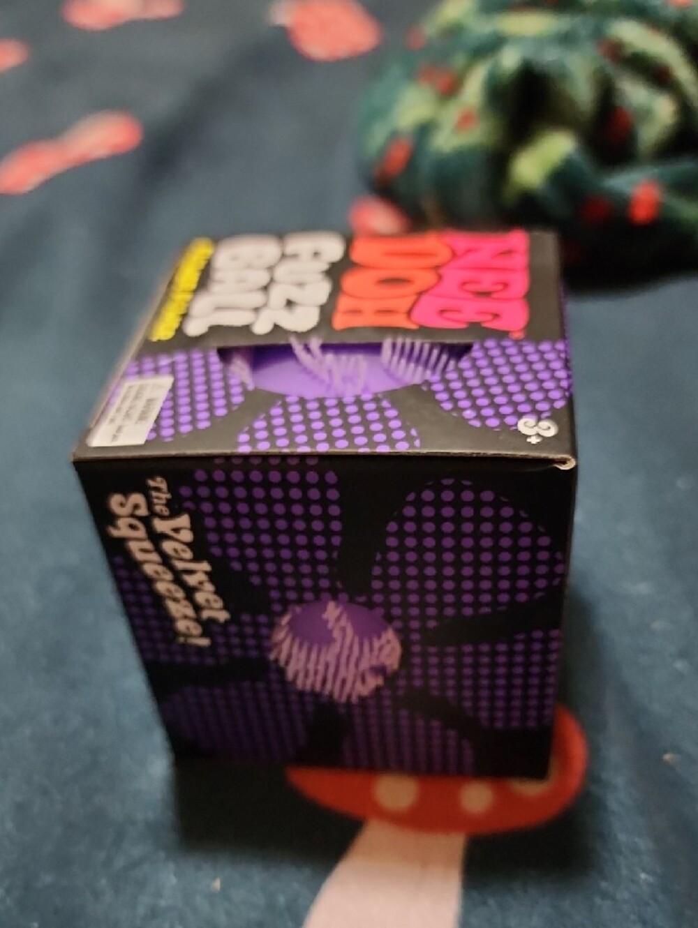 Purple Fuzz Ball Kids Stress Toy - Velvet Squeeze - Picture 3 of 4